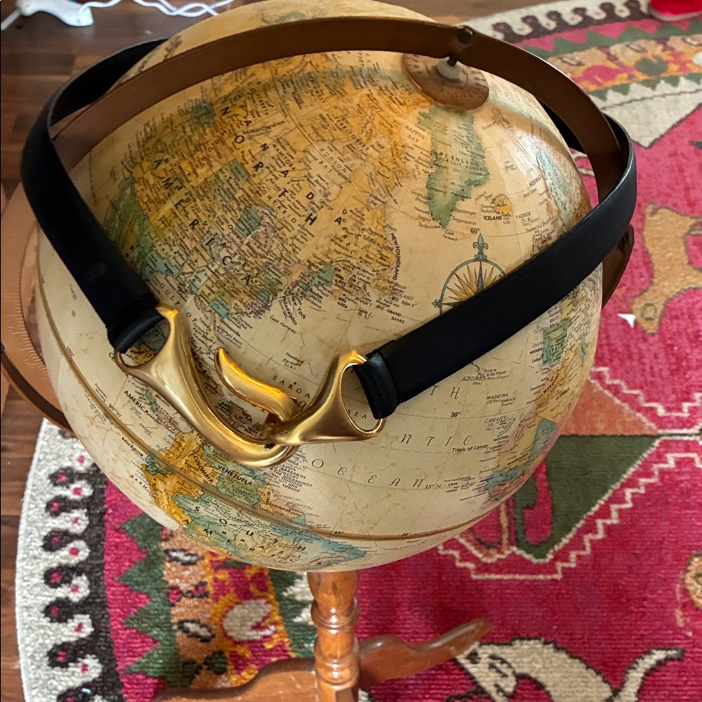 Chico's Black Leather and Gold Women's Belt